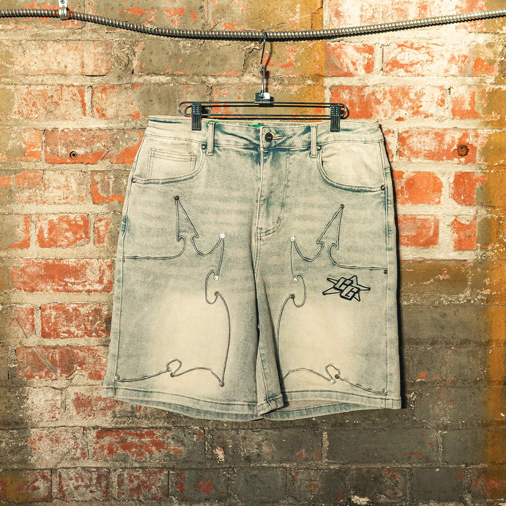Tribal Jorts (Blue Wash)